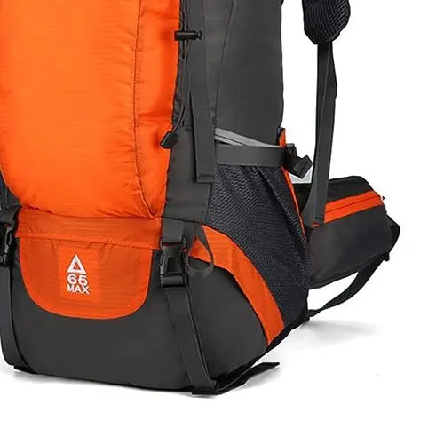 Produktbild: , Atmungsaktiver, Verschleißfester 65-Liter-Wanderrucksack für Outdoor-Sportarten (ORANGE)